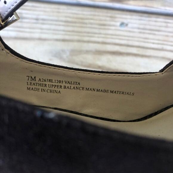 Franco Sarto Dark Brown Peep Toe Heels Valita Women 7M Shoes Suede Pump READ - Picture 9 of 11